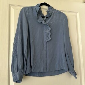 NWT - Sezane - Chlo Shirt - Blue - Size 34 / US 2